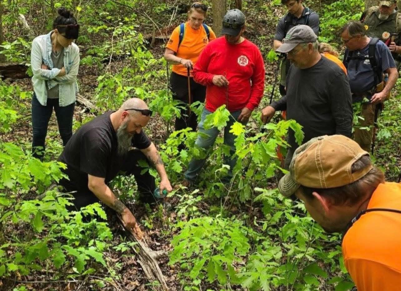 People in a wilderness first aid course